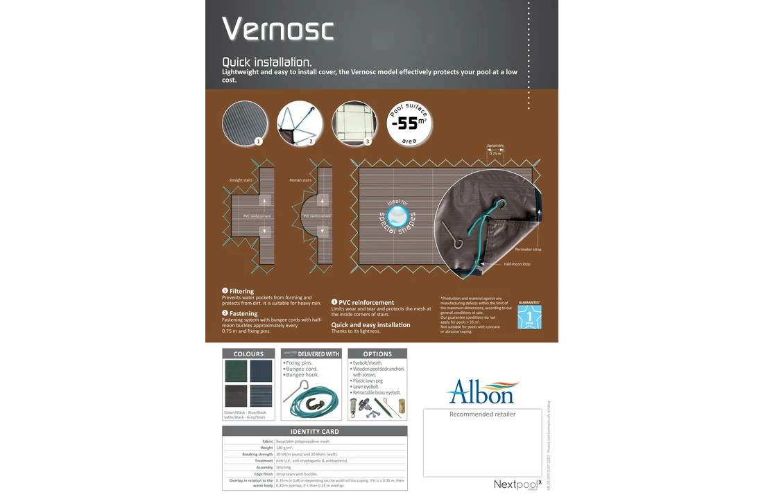 Albon Albliges Zwembad Winternet Polypropyleen 180 G/m2 Vernosc A-vormen 6 Albon Albliges Zwembad Winternet Polypropyleen 180 G/m2 Vernosc A-vormen - Afbeelding 6