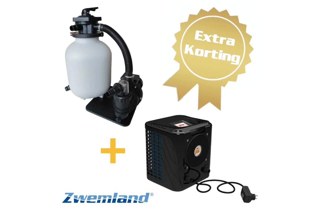 AquaForte Summerfun Warmtepomp + Zandfilterset 7,5m3/u 1 AquaForte Summerfun Warmtepomp + Zandfilterset 7,5m3/u