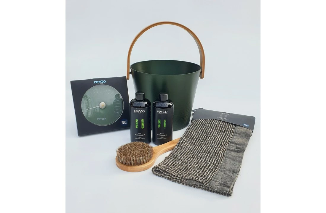 Rento Cadeau Set Sauna Emmer Groen 1 Rento Cadeau Set Sauna Emmer Groen
