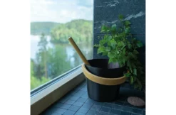 Rento Rento Sauna Emmer Aluminium Met Bamboe Handvat Zwart 6 Rento Rento Sauna Emmer Aluminium Met Bamboe Handvat Zwart -Zwembadverzorging Verkoopwinkel rento rento sauna emmer aluminium met bamboe handv 4