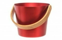 Rento Rento Sauna Emmer Aluminium Met Bamboe Handvat Rood -Zwembadverzorging Verkoopwinkel rento rento sauna emmer aluminium met bamboe handv 8